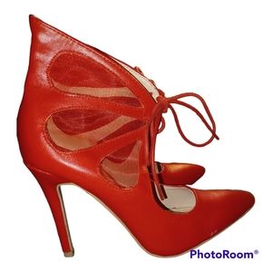 GORGEOUS RED MADISON STILETTOS  SHOE DAZZLE SIZE 7.5 EUC